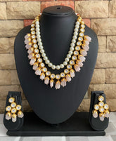 Traditional Gold Toned Kundan And Pearls Party Necklace Set By Gehna Shop Kundan Necklace Sets